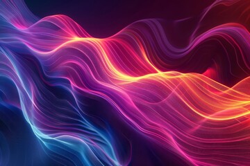 Obraz premium Abstract Glow Waves - A mesmerizing artwork of flowing lines and vibrant colors
