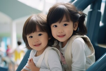 Fototapeta premium Japanese little boys and girls portrait people child.