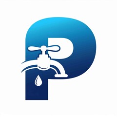 letter p water faucet, vectorv