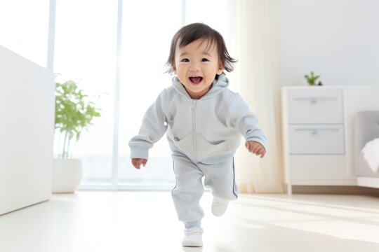 Japanese little todler kidsl happy baby face.