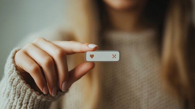 Woman Pointing at Search Bar with Request - Online Dating