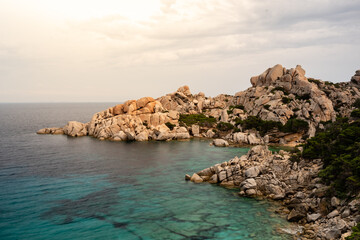 Felsen Capo Testa in Sardinien, Italien.