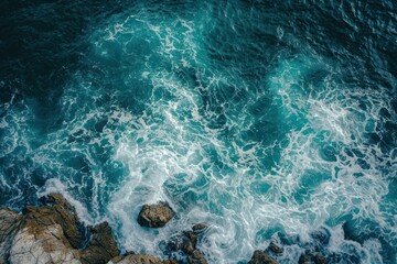 Obraz premium Ocean rocky shore backgrounds outdoors nature.
