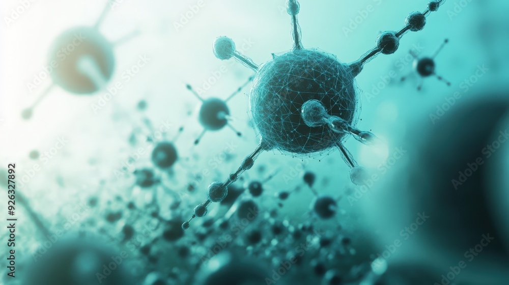 Aufkleber exploring the intricate world of molecular structures and connections in a hypothetical form of life
