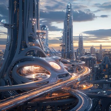 Hyperloop City: A Futuristic Metropolis with Advanced Transportation