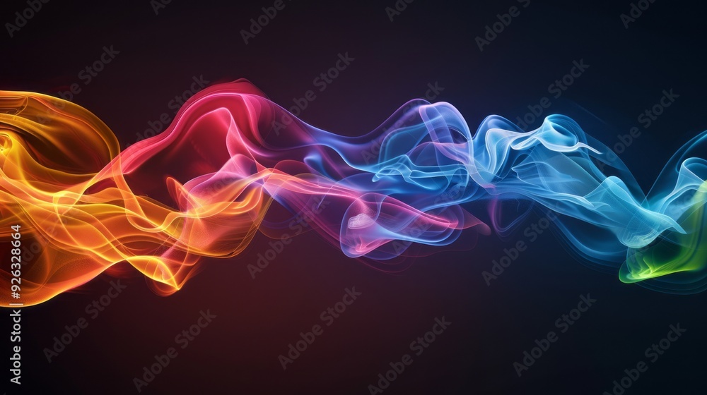 Poster Bright, flowing colors intertwine gracefully, creating a captivating abstract pattern that evokes movement and tranquility