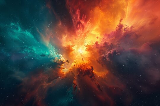 Cosmic Nebula: A Symphony of Color and Stars