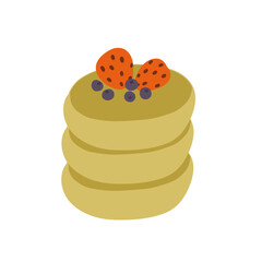 Pancake illustration cartoon food and drink logo Sweet dessert icon