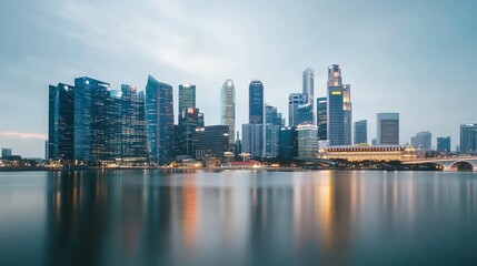 Obraz premium Landscape of Singapores financial district