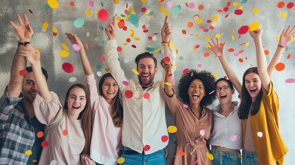 Joyful Celebration with Confetti created by ai
