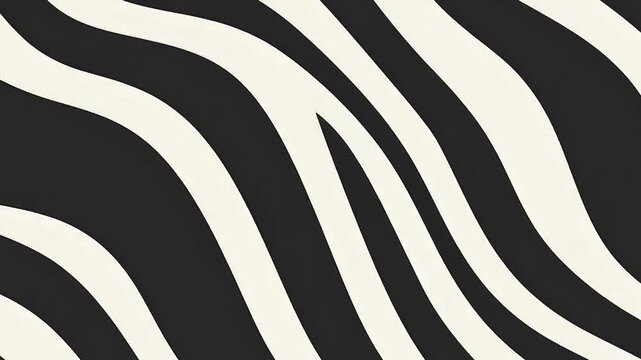 Abstract Black and white Geometric Waves Pattern Animation Video with Vector Optical Illusion, Water Ripple and Swirl Texture Background