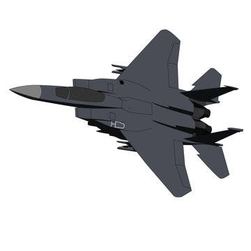 US Military Fighter Vector Drawing