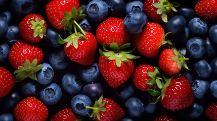 Obraz premium Flat Lay Photography of Mix Berries in Full Frame