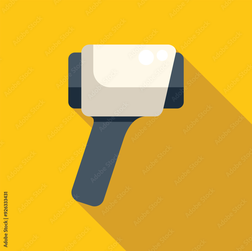 Poster electronic thermometer measuring temperature in a modern and minimalist flat design style