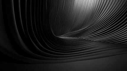 Abstract Black and White Curved Lines