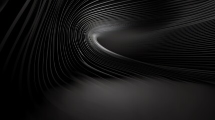 Abstract Black and White Curved Tunnel
