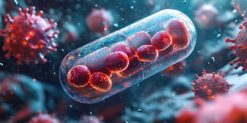 3d rendering of dangerous bacteria multiplying and spreading infection. This image can illustrate a medical publication, blog post, or website