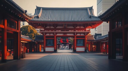 Temple gate located in Tokyo Japan
