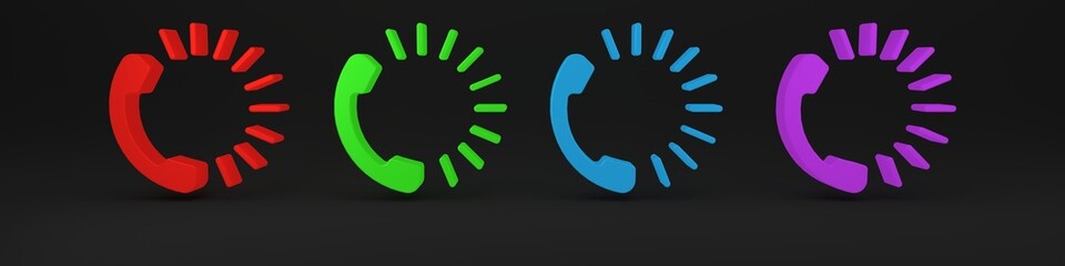 Colorful Food ordering icon isolated on black background. Order by mobile phone. Restaurant food delivery concept. Minimalism concept. 3D render illustration