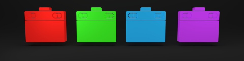 Colorful Graphic tablet icon isolated on black background. Minimalism concept. 3D render illustration