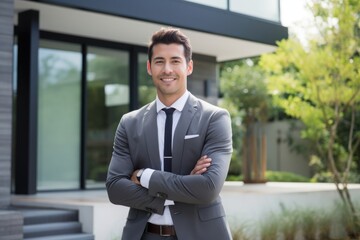 Fototapeta premium Real estate standing blazer adult.