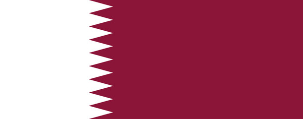 Fototapeta premium The official national flag of the Qatar. Flag day. National Day of Qatar. Correct proportions and colors. Vector illustration