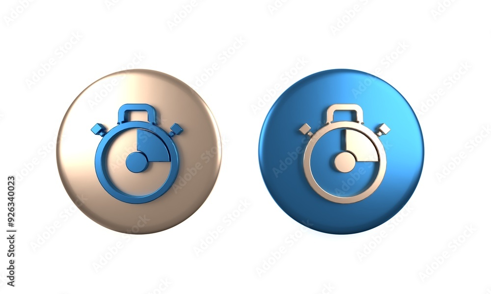 Poster colorful stopwatch icon isolated on white background. time timer sign. chronometer sign. circle butt