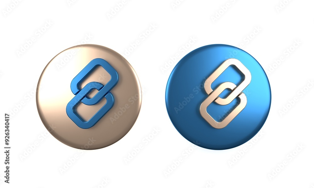 Poster colorful chain link icon isolated on white background. link single. hyperlink chain symbol. circle b