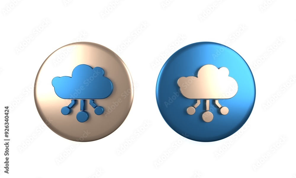 Poster colorful internet of things icon isolated on white background. cloud computing design concept. digit