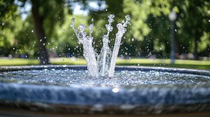 Water Fountain Splash in a Park