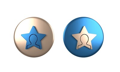 Colorful Head hunting icon isolated on white background. Business target or Employment sign. Human resource and recruitment for business. Circle button. 3D render illustration