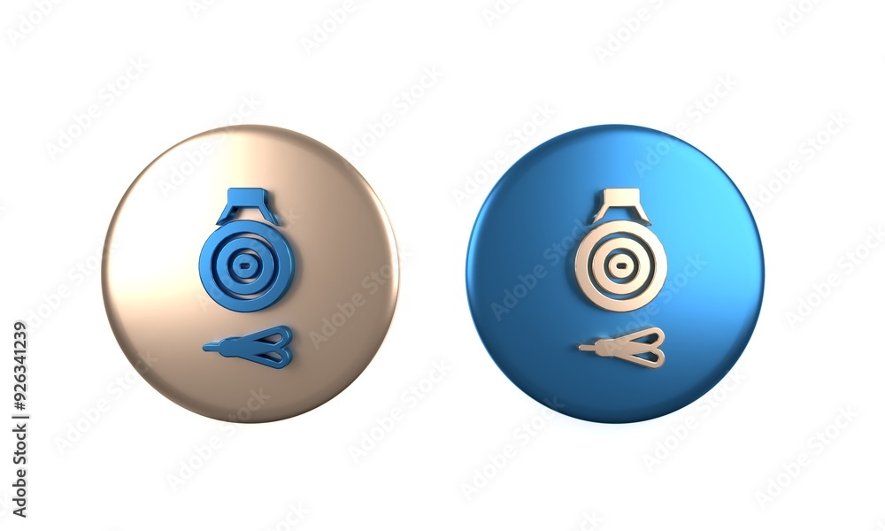 Poster colorful classic dart board and arrow icon isolated on white background. dartboard sign. game concep