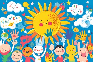 Naklejka premium World smile day illustration.
