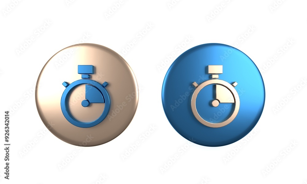 Poster colorful stopwatch icon isolated on white background. time timer sign. chronometer sign. circle butt
