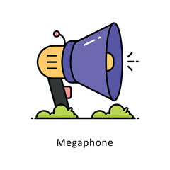 Megaphone vector filled outline Design illustration. Symbol on White background EPS 10 File