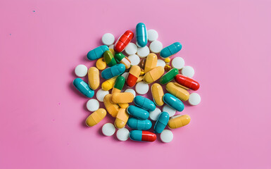A pile of colorful pills
