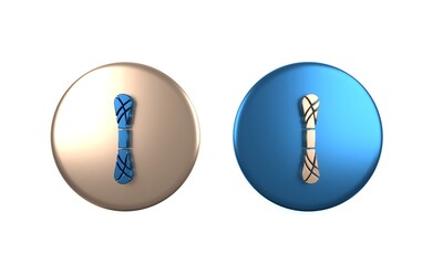 Colorful Yarn icon isolated on white background. Label for hand made, knitting or tailor shop. Circle button. 3D render illustration