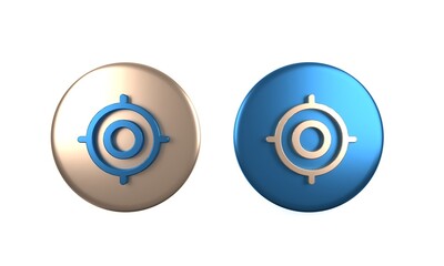 Colorful Target sport icon isolated on white background. Clean target with numbers for shooting range or shooting. Circle button. 3D render illustration