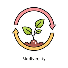 Biodiversity vector filled outline Design illustration. Symbol on White background EPS 10 File