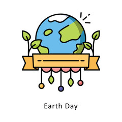 Earth Day vector filled outline Design illustration. Symbol on White background EPS 10 File