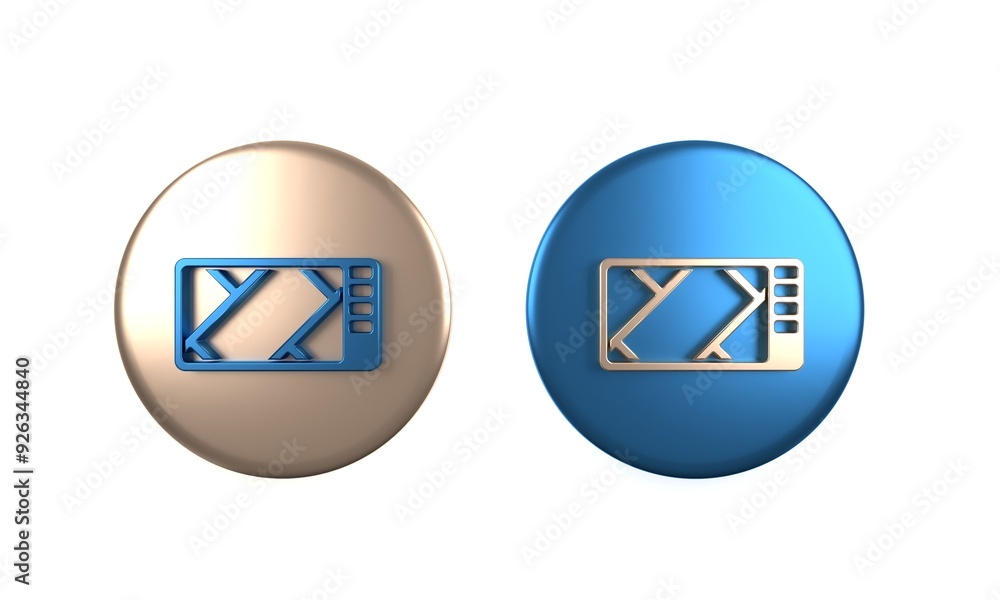 Poster colorful gps device with map icon isolated on white background. circle button. 3d render illustratio