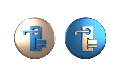 Colorful Digital door lock with wireless technology for unlock icon isolated on white background. Door handle sign. Security smart home. Circle button. 3D render illustration