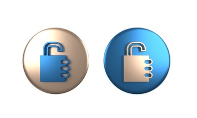 Colorful Safe combination lock icon isolated on white background. Combination padlock. Security, safety, protection, password, privacy. Circle button. 3D render illustration