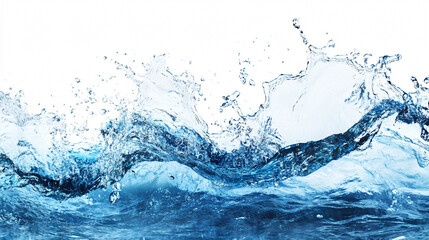 Serene Blue Water Wave on White Background