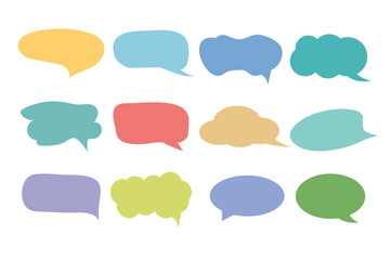 Set of call out, speech bubbles, chats, elements icons, vector illustration.