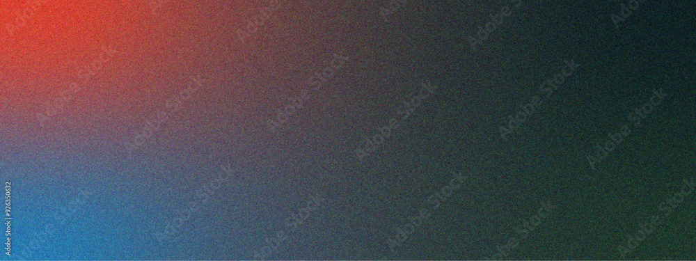 Poster Abstract red to black gradient background with grainy noise texture. Warm and cool tones blend textured gradient. Grainy glowing light on backdrop noise effect.