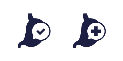 good digestion, stomach health icons