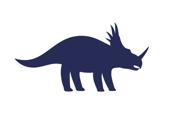 Styracosaurus, dinosaur on white, vector