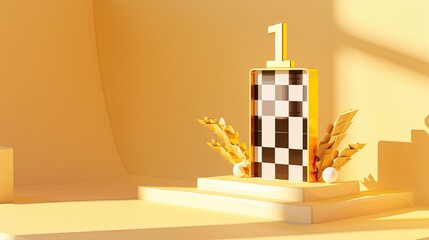 Triumph at the Golden Podium - Symbol of Victory and Success in Formula 1 Racing