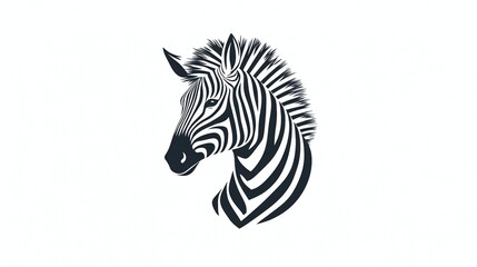 Giraffe avatar logo design, black and white colors, Generative AI